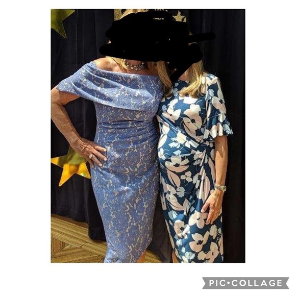 Vince Camuto Dresses & Skirts - Vince Camuto Dress Off Shoulder Lace Periwinkle Blue Size 6 Pencil Skirt